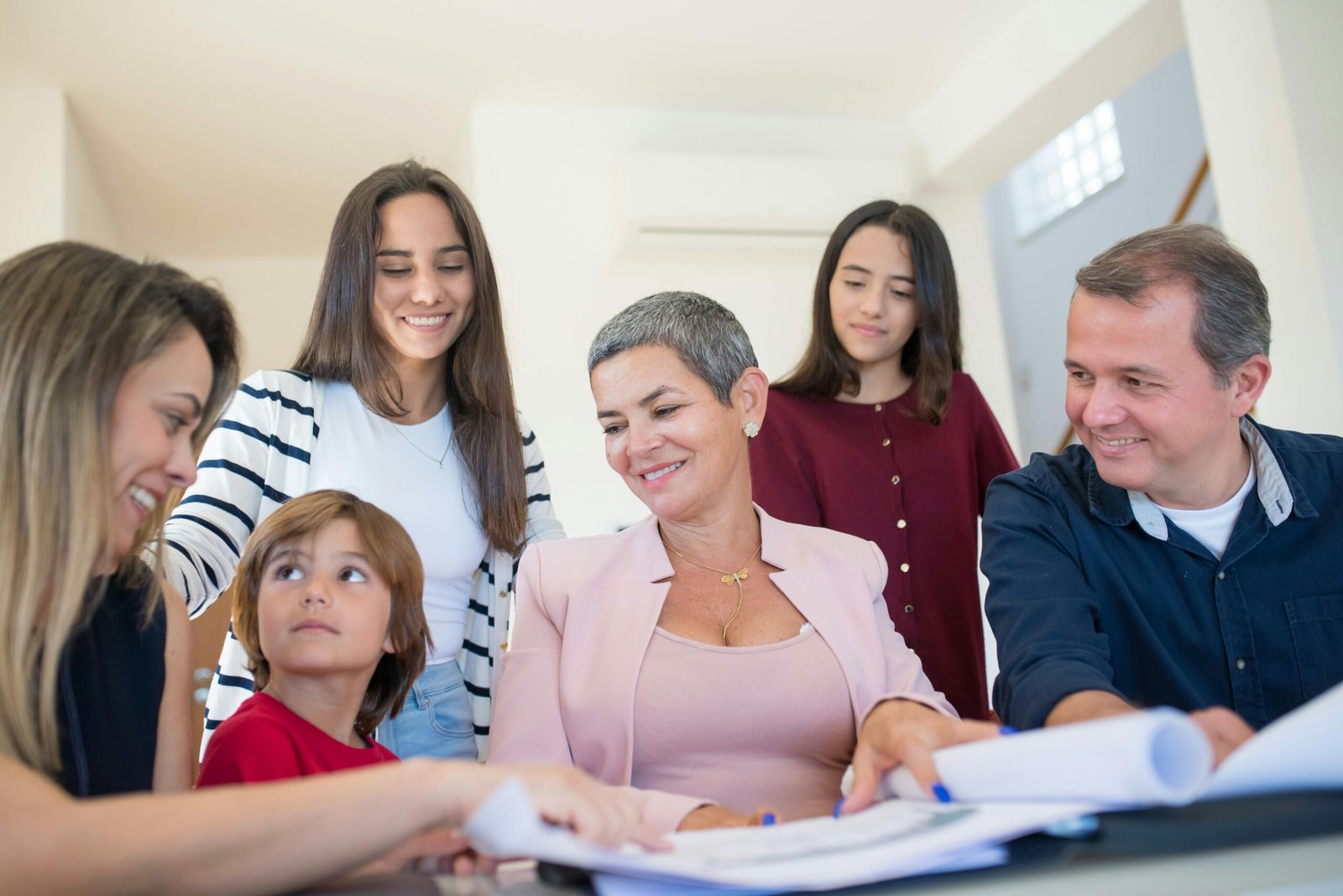 Diverse family in the Southeast comparing health insurance options